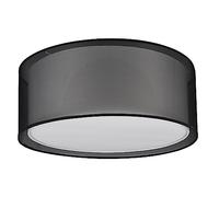 Trio RIO, Lampe de table, Burton 1xE14, max.28,0 W Organza, Fumé, Corps: Métal, noir mat Ø:12,5cm, H:28,5cm Interrupteur de cordon,IP20,Sans illuminant