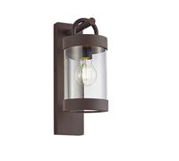 Trio Sambesi Lanterne Murale D'extérieur Moderne Rouillée Ip44 Avec Capteur Crépusculaire Marron