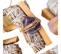 Trio Sauge Blanche, Palo Santo et Pierres Naturelles Améthyste : Rituel de Purification et d’Énergie
