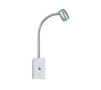 TRIO, Spot, Michael 1xGU10, max.18,0 W Corps: metal, Nickel mat L:7,0cm, H:37,0cm, P:22,0cm IP20,Interrupteur,Flexible,Montage au mur