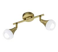 TRIO, Spot, Trumpet 2xE14, max.40,0 W Verre, Blanc, Corps: metal, Laiton fumé L:26,0cm, L:9,0cm, H:19,5cm IP20