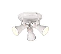 Trio Steam Plafonnier Vintage À 3 Lumières, Clusters, Blanc Antique Multicolore