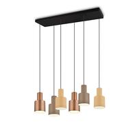 Trio Suspension Agudo 319400617, Métal Noir mat, Abat-jour Métal Café/Beige/Taupe, sauf 6x E27