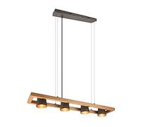 Trio, Suspension, Bell 4xE14, max.25,0 W Métal, nickel antique, Corps: Métal, nickel antique L:100,0cm, L:21,0cm, H:150,0cm IP20,Sans illuminant,Réglable en hauteur