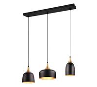 Trio Suspension Chiraz 310500332, métal noir mat/doré, sauf 3x E14