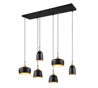 Trio Suspension Chiraz 310500632, métal noir mat/doré, sauf 6x E14