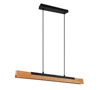 Trio, Suspension, Kerala incl. 1 x LED,SMD,25,0 Watt,3000K,3000 Lm. Plastique, Blanc, Corps: Métal, noir mat L:90,0cm, L:8,0cm, H:150,0cm Interrupteur tactile 4 niveaux,IP20,Réglable en hauteur