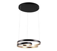 Trio Suspension LED Marnie 344110180, métal noir mat/doré, avec LED 68 watts, variateur d’intensité