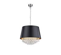 TRIO, Suspension, Loreley 3xE14, max.40,0 W Plastique, Transparent claire, Corps: metal, Chrome Ø:50,0cm, H:150,0cm IP20