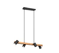 TRIO, Suspension, Marley 4xGU10, max.35,0 W Corps: Métal, noir mat L:80,0cm, L:20,0cm, H:150,0cm IP20,Sans illuminant,Réglable en hauteur