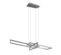 TRIO, Suspension, Salinas incl. 1 x LED,SMD,34,0 Watt,3000K,4200 Lm. Corps: Métal, Nickel mat L:110,0cm, L:40,0cm, H:150,0cm Réglable avec interrupteur,IP20,Réglable en hauteur,Non variable