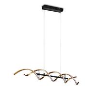 Trio, Suspension, Tamil 3xE27, max.40,0 W Bois naturel, couleur de bois, Corps: Métal, nickel antique Ø:50,0cm, H:150,0cm IP20,Sans illuminant,Réglable en hauteur