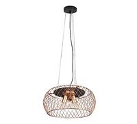Trio, Suspension, Tamil 3xE27, max.40,0 W Métal, noir mat, Corps: Métal, Laiton mat Ø:50,0cm, H:150,0cm IP20,Sans illuminant,Réglable en hauteur