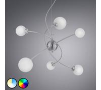 Trio Wiz Dicapo Suspension Led, À 6 Lampes nickel mat, blanc