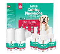 TriOak Diffuseur apaisant pour chien : Apaiser les phéromones de chien, kit de diffusion apaisant pour l'anxiété, le stress, les accidents de pipi, 2 diffuseurs + 4 recharges (bleu sarcelle)