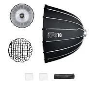 Triopo 27,5 pouces/70 cm Softbox parabolique Bowens Mount Soft Boxes avec Grille en nid d'abeille, Installation Rapide, pour Aputure 120d Light Dome Godox SL60w NEEWER RGB CB60 Bowens Mount Lights