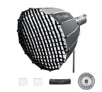 Triopo 35,4 pouces/90 cm Softbox parabolique Bowens Mount Soft Boxes avec Grille en nid d'abeille, Installation Rapide, pour Aputure 120d Light Dome Godox SL60w NEEWER RGB CB60 Bowens Mount Lights