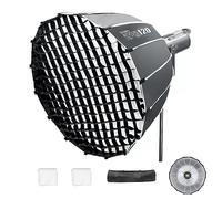 Triopo 47,2 pouces/120 cm Softbox parabolique Bowens Mount Soft Boxes avec Grille en nid d'abeille, Installation Rapide, pour Aputure 120d Light Dome Godox SL60w NEEWER RGB CB60 Bowens Mount Lights