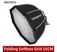 TRIOPO-Boîte à lumière octogonale pliable pour flash Yongnuo Speedlite,55cm,65cm,90cm,120cm - Type 55cm softbox Grid