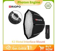 Triopo K2 55cm 65cm 90cm 120cm boîte à lumière octogonale à montage Bowens à dégagement rapide + grille en nid d'abeille boîte souple extérieure pour Flash Inlcude Gird