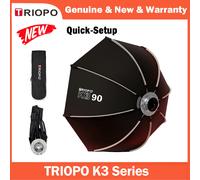 TRIOPO K3 Series Boîte à lumière octogonale à configuration rapide série KH, support Bowens, Sokani X100, X60, Mini Aputure, 300c, 200xS, Godox, lampe vidéo LED K365