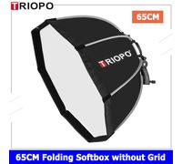 Triopo Softbox pliable octogonal parapluie Softbox S support poignée + nid d'abeille grille extérieure boîte souple Flash - Type KS65