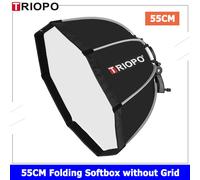 Triopo Softbox pliable octogonal parapluie Softbox S support poignée + nid d'abeille grille extérieure boîte souple Flash - Type KS55