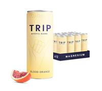 Trip Mindful Blend, boisson légèrement pétillante aux adaptogènes, mocktail avec 120mg de magnésium, crinière de lion et L-théanine, sans sucres ajoutés végétalienne, saveur orange sanguine 12 x 250ml