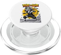 Tripe and Swipe Funny Zebra Kung Fu Martial Arts Cartoon PopSockets PopGrip pour MagSafe
