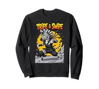 Tripe and Swipe Funny Zebra Kung Fu Martial Arts Cartoon Sweatshirt