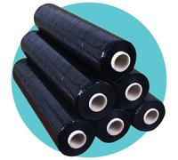 Triplast 400 mm x 250 m film étirable pour palette - Noir (Lot de 6)