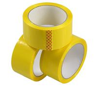 Triplast Lot de 12 rouleaux de ruban adhésif d'emballage à faible bruit Jaune 48 mm x 66 m