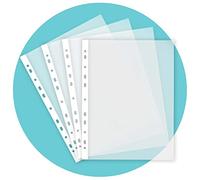 Triplast Lot de 25 pochettes perforées A4 - Transparentes et ouverture supérieure pour un accès facile - Pochettes en plastique transparent pour organiser des lettres et des documents dans des