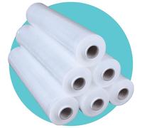 Triplast Lot de 6 rouleaux de film étirable pour palettes - 400 mm x 250 m - Quantité et couleur au choix - Film étirable en plastique robuste pour bagages et utilisation en entrepôt (transparent)