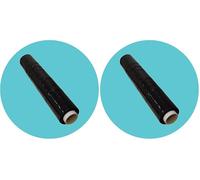 Triplast Rouleau de film étirable noir de 400 mm pour palettes - Noyau standard, 17 mu d'épaisseur - Film étirable en plastique et film étirable industriel pour déménagement et utilisation en entrepôt