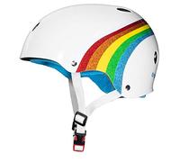 Triple 8 Helmet Brainsaver Sweatsaver Certified White Rainbow Sparkle S/M