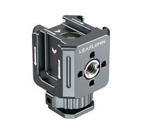 Triple adaptateur de sabot froid, trou de vis 3/8" vers trou de vis 1/4", alliage d'aluminium, support d'extension Hot Shoe pour appareil photo reflex numérique, flash, moniteur, microphone gris