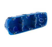 Triple boîte d'encastrement Multimat patte métal - Bleu - Blm