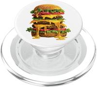 Triple Burger Fromage Fondu Amateur Drôle PopSockets PopGrip pour MagSafe