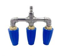 Triple buse turbo pour nettoyeur haute pression, pistolet à eau haute pression, buse rotative pour nettoyeur haute pression (bleu)