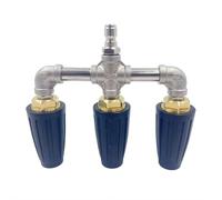 Triple buse turbo pour nettoyeur haute pression, pistolet à eau haute pression, buse rotative pour nettoyeur haute pression (noir)