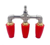Triple buse turbo pour nettoyeur haute pression, pistolet à eau haute pression, buse rotative pour nettoyeur haute pression (rouge)