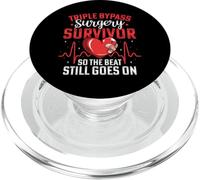 Triple Bypass Survivor Open Heart Surgery Recovery PopSockets PopGrip pour MagSafe