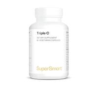 Triple C - Aide à Réduire la Fatigue Physique et Mentale - Trois Formes Synergiques de Vitamine C - Acide Ascorbique, Ascorbate de Calcium et Palmitate Ascorbique - Vegan - Supersmart