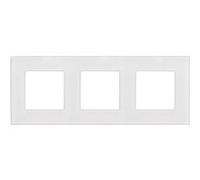 Triple cadre en verre - MCE731W - Panneau 228x86mm pour prise de courant murale - modulaire - encastrable - blanc