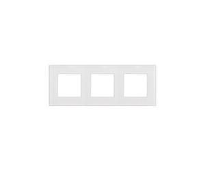 Triple cadre en verre - MCE731W - Panneau 228x86mm pour prise de courant murale - modulaire - encastrable - blanc