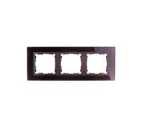 Triple cadre horizontal verre noir/ cadre Simon 82 82837-32
