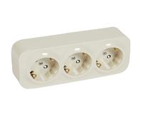 Triple Contact Shuko 16A pour module extérieur Forix LeGrand - Crème