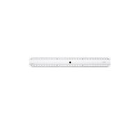Minerva Règle 30 cm – Triple décimètre, 2 biseaux transparent, anti‑tâche Altuglass