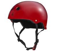 Triple Eight Casque certifié Sweatsaver pour skateboard, BMX, roller derby et patinage à roulettes, rouge brillant, XS/S
